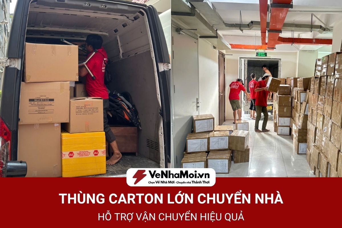 thùng carton lớn hỗ trợ vận chuyển hiệu quả